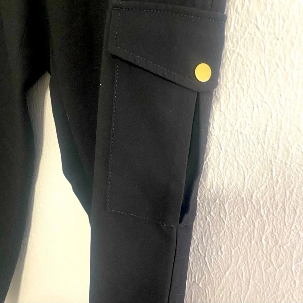 Loft Women’s Cargo Style Straight Pants Size 6 Black Business Casual Thick EUC